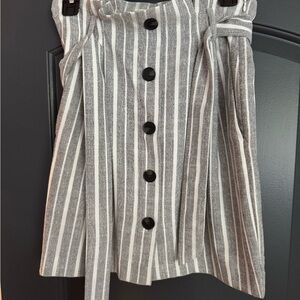 H&M Cream A-Line Mini Skirt with Pleated Tie Front